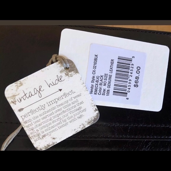 NWT 💯Hobo Kimi Black Leather Card Wristlet - Picture 3 of 6